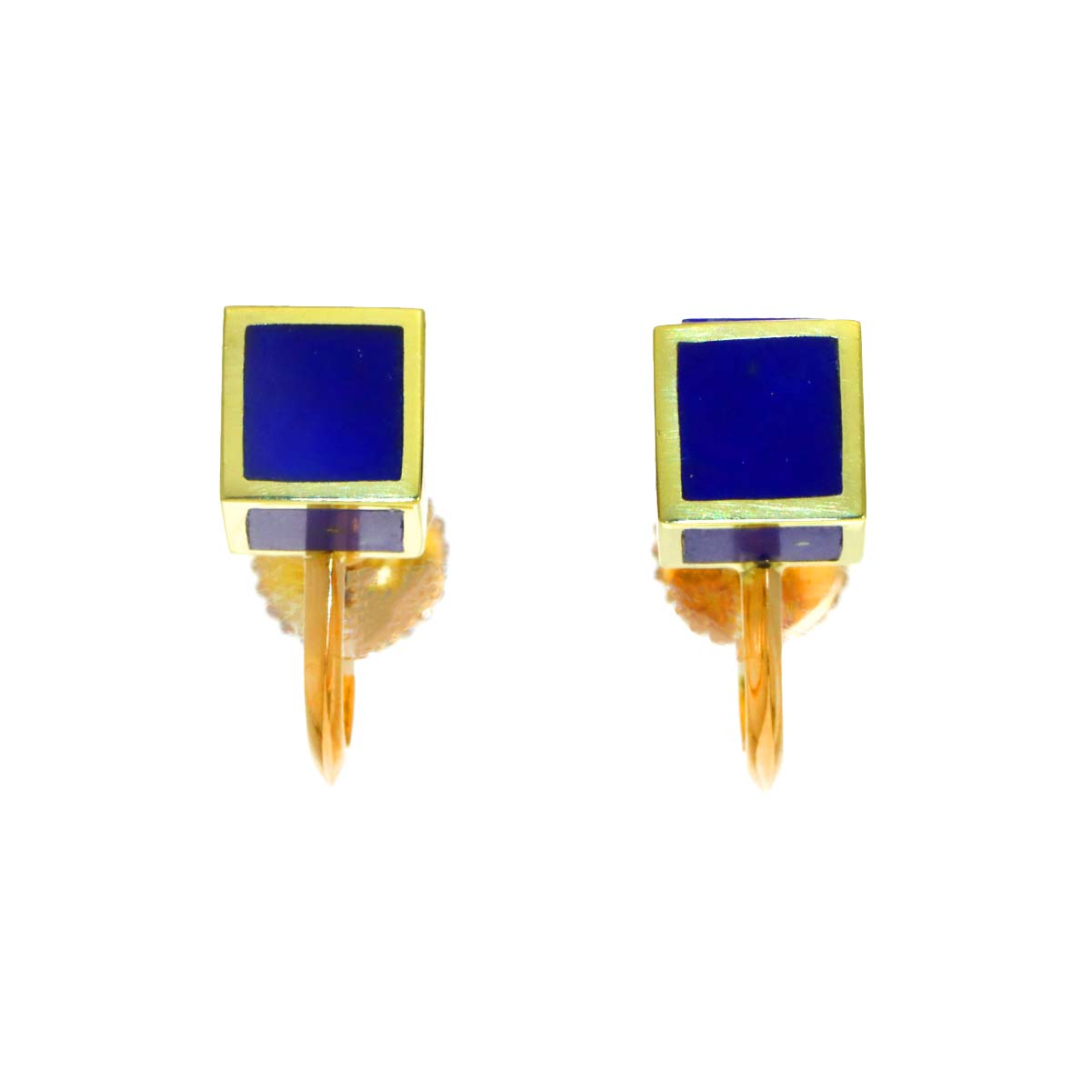 Lapis Lazuli Earrings 18K Yellow Pink Gold 750
