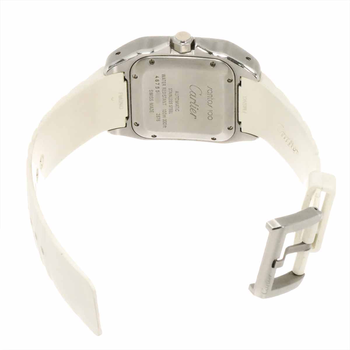 Santos 100 MM W20122U2 Automatic White Dial Boys Watch