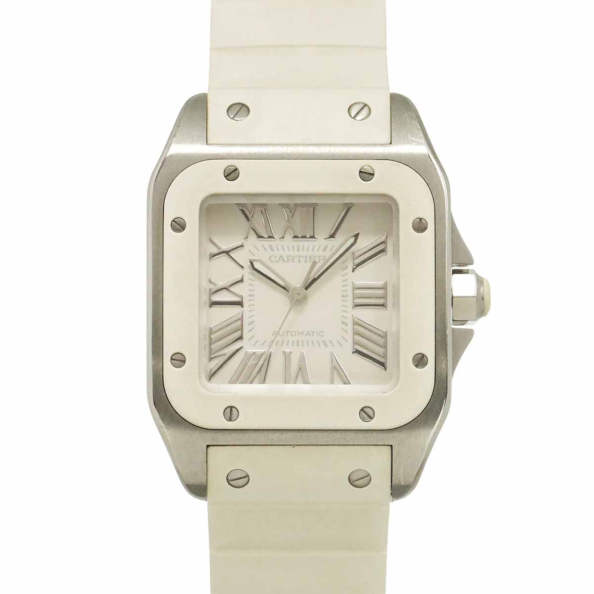 Santos 100 MM W20122U2 Automatic White Dial Boys Watch