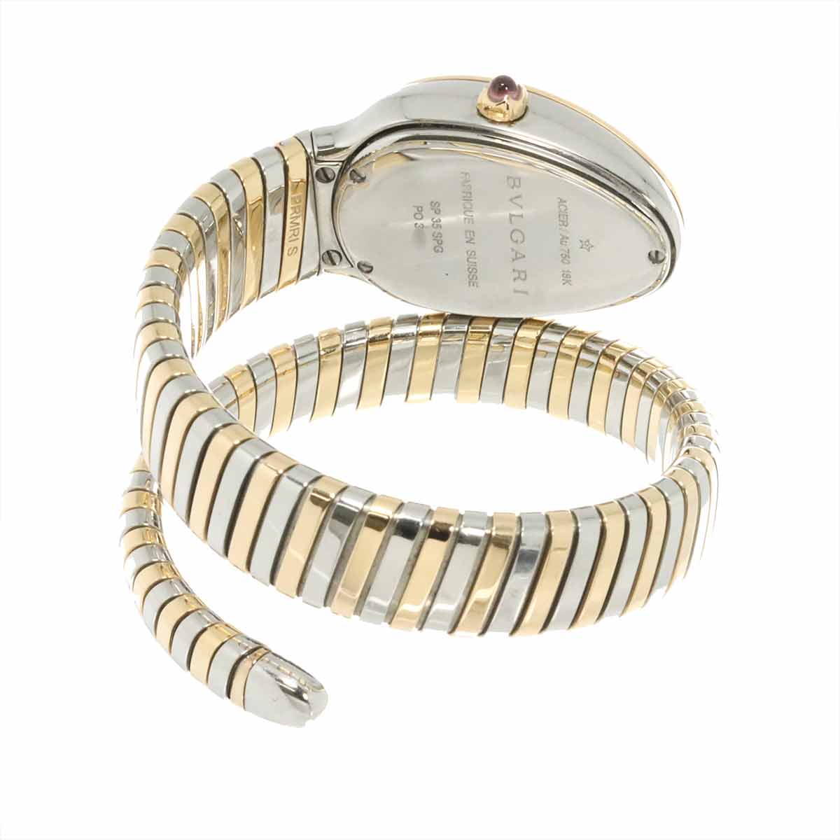 Serpenti Tubogas SP35SPG Quartz K18PG Quartz Silver Dial