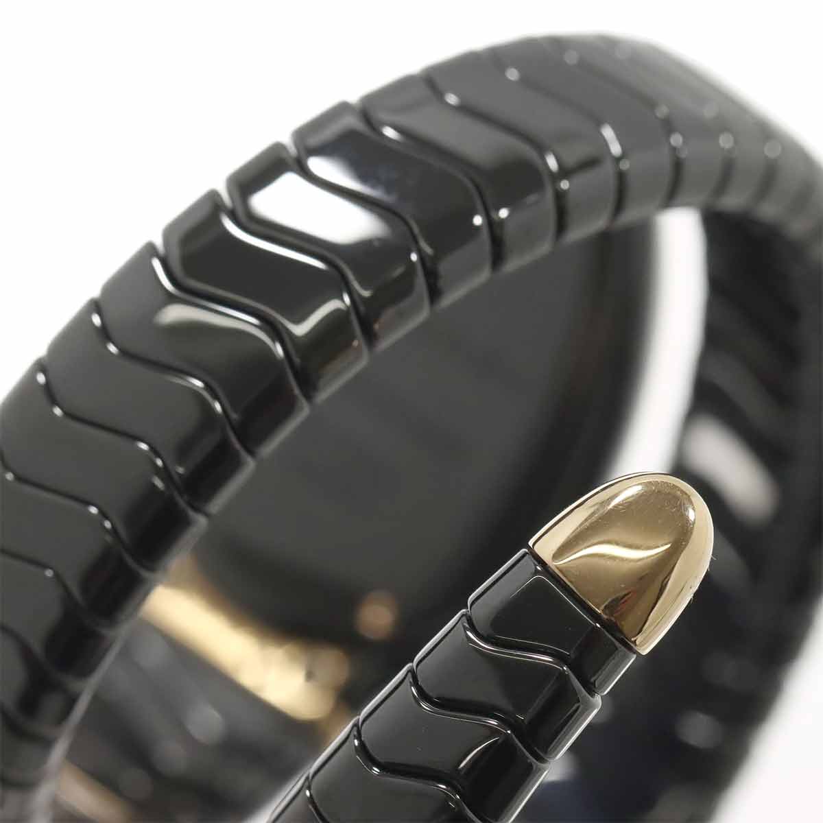 Serpenti SPC35BG Quartz K18PG Ceramic Ladies Watch