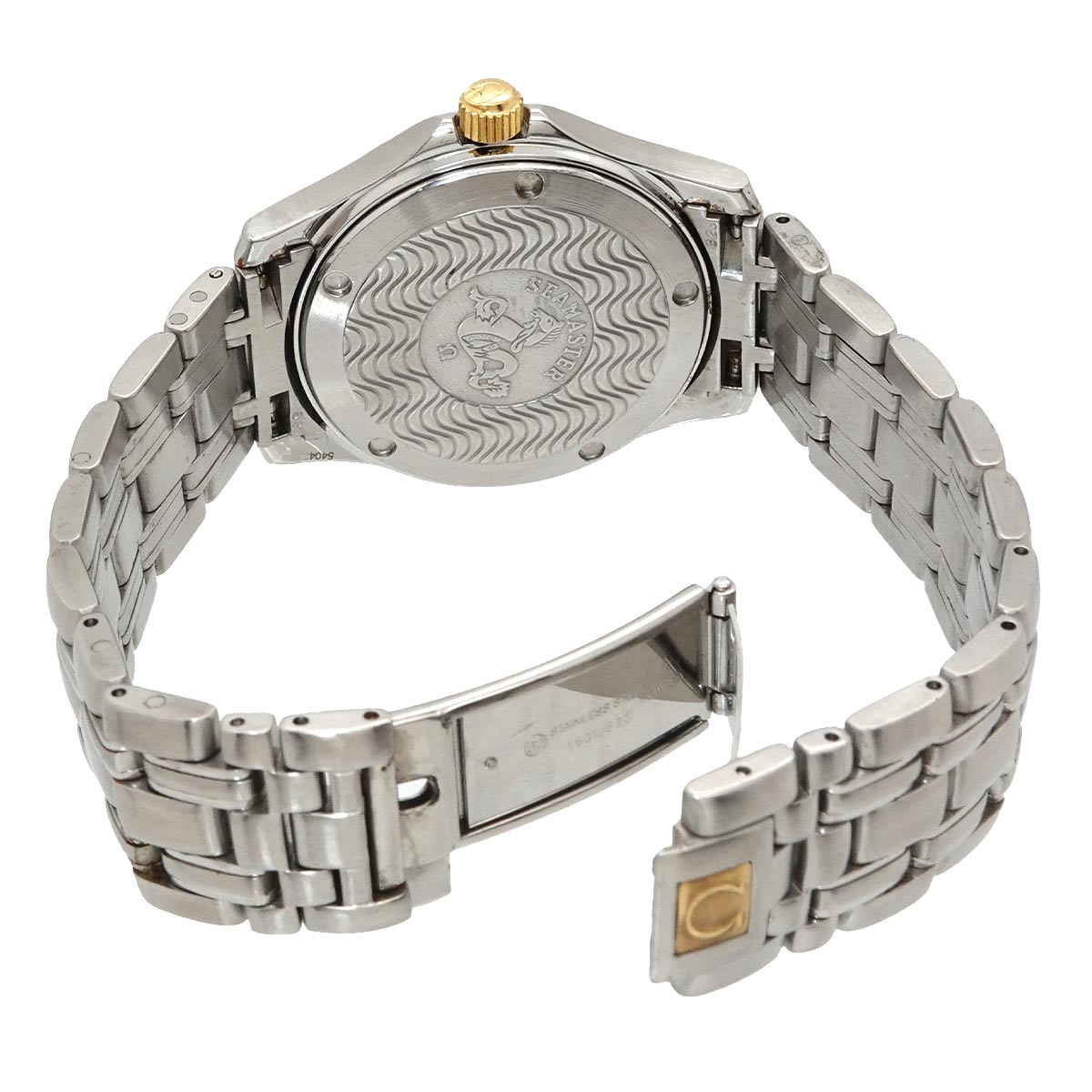 Seamaster 2411 10 Quartz Date YG Gold Dial Mens Watch