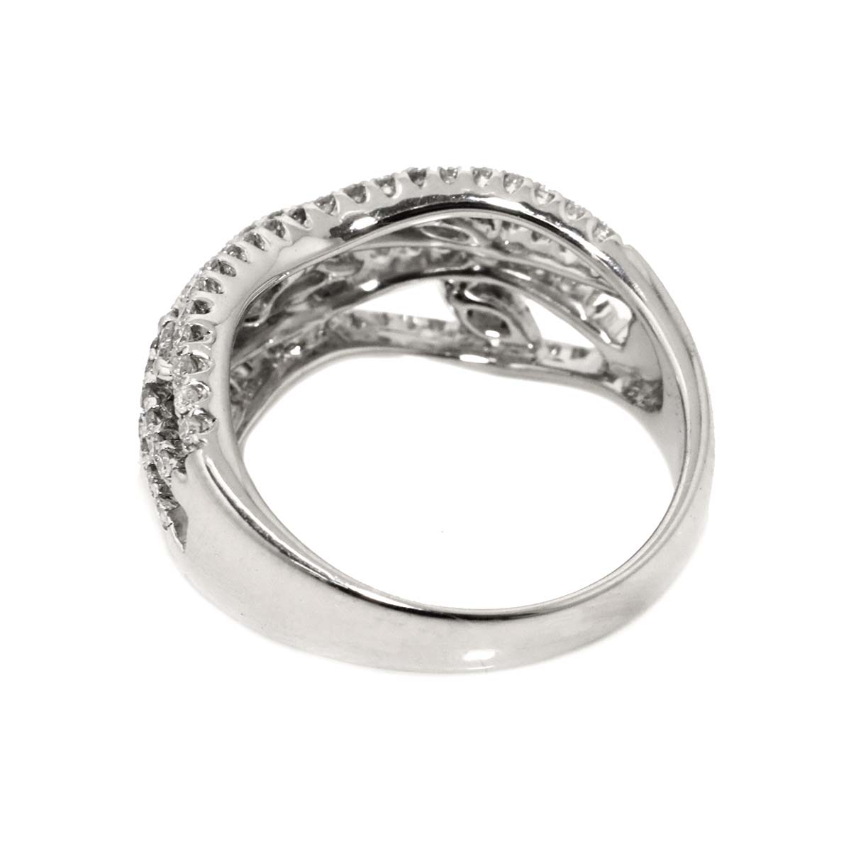 Diamond 0.30ct/0.60 Ring 18K K18 WG White Gold size6.25-6.5(US)