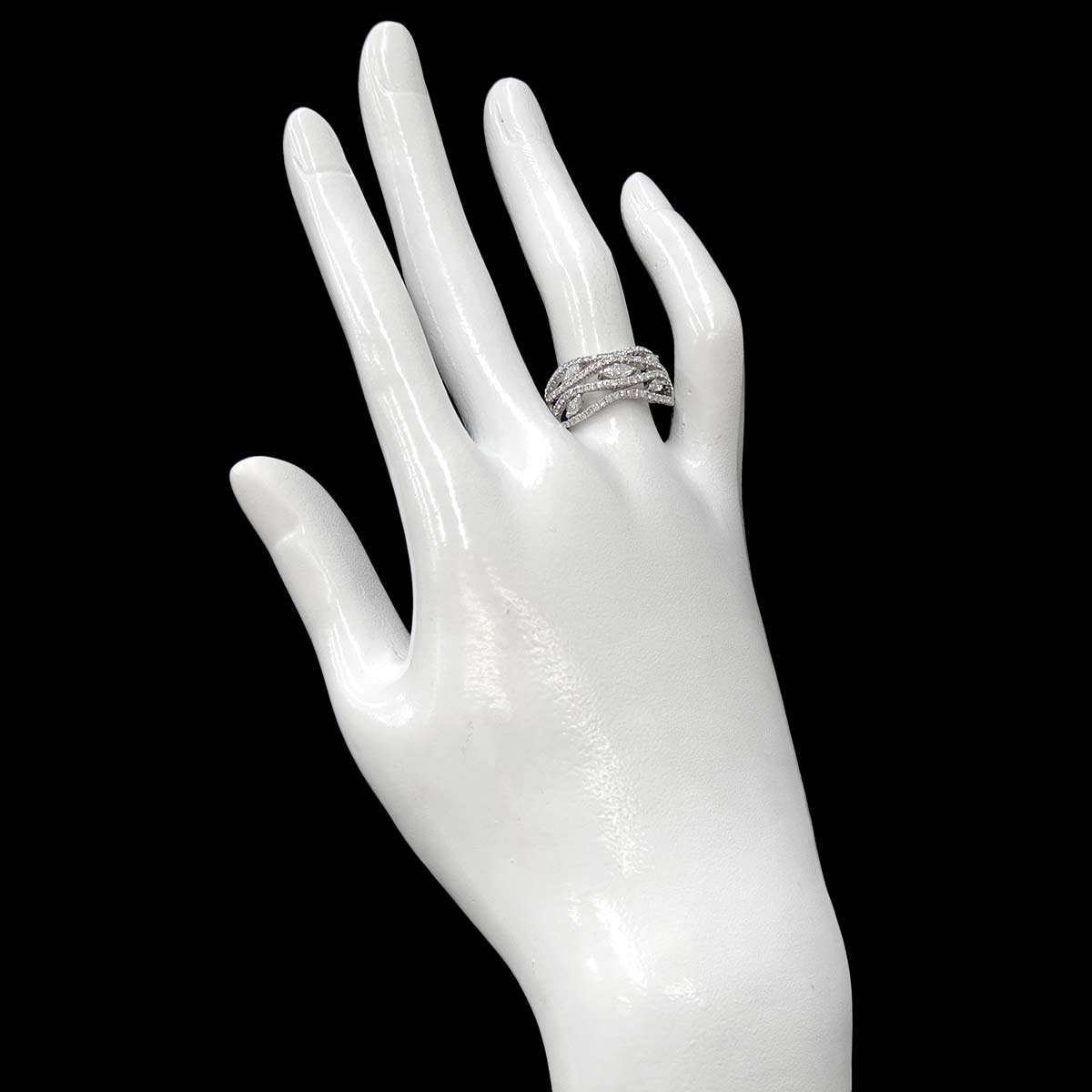 Diamond 0.30ct/0.60 Ring 18K K18 WG White Gold size6.25-6.5(US)