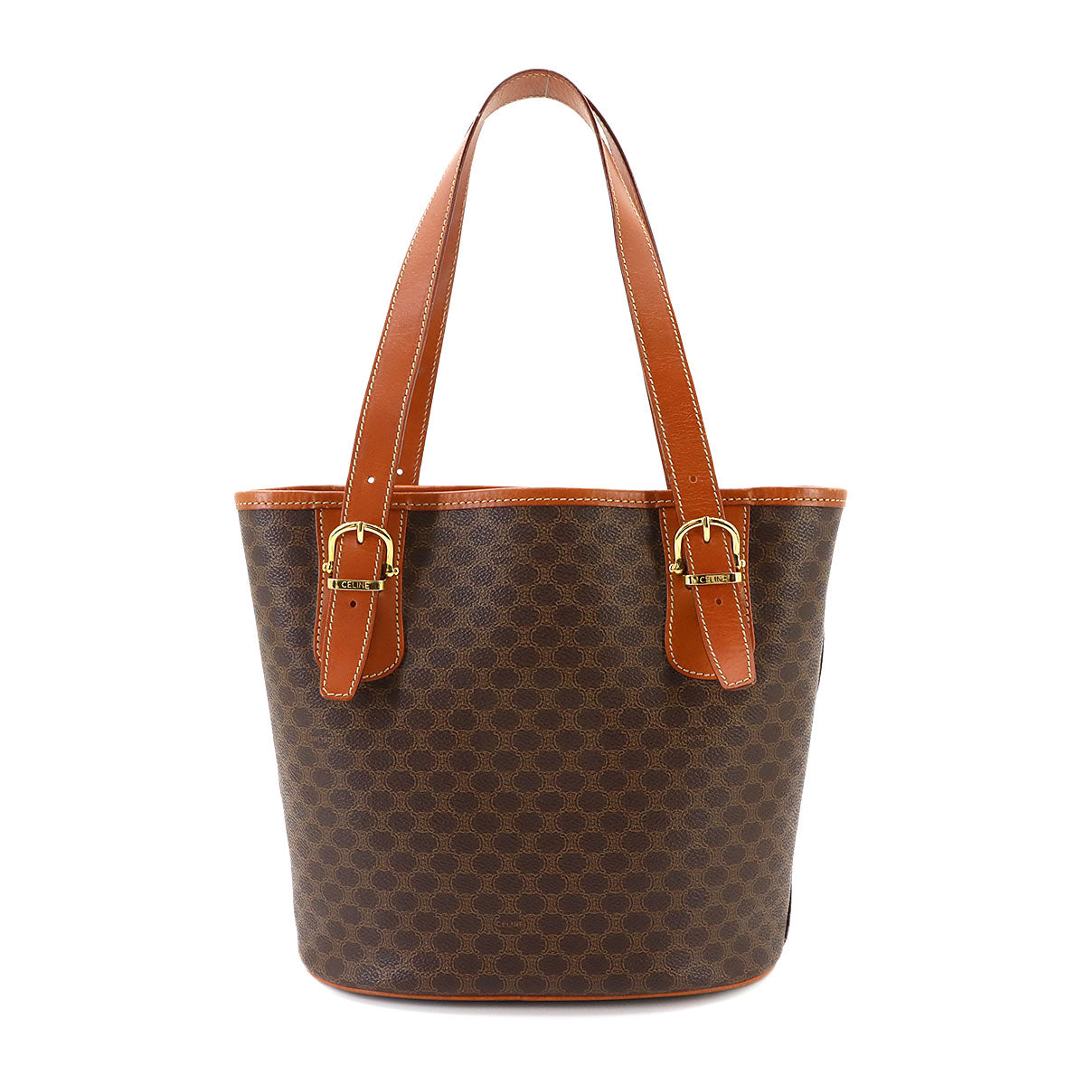 Macadam Tote Bag Leather PVC Brown Vintage Purse