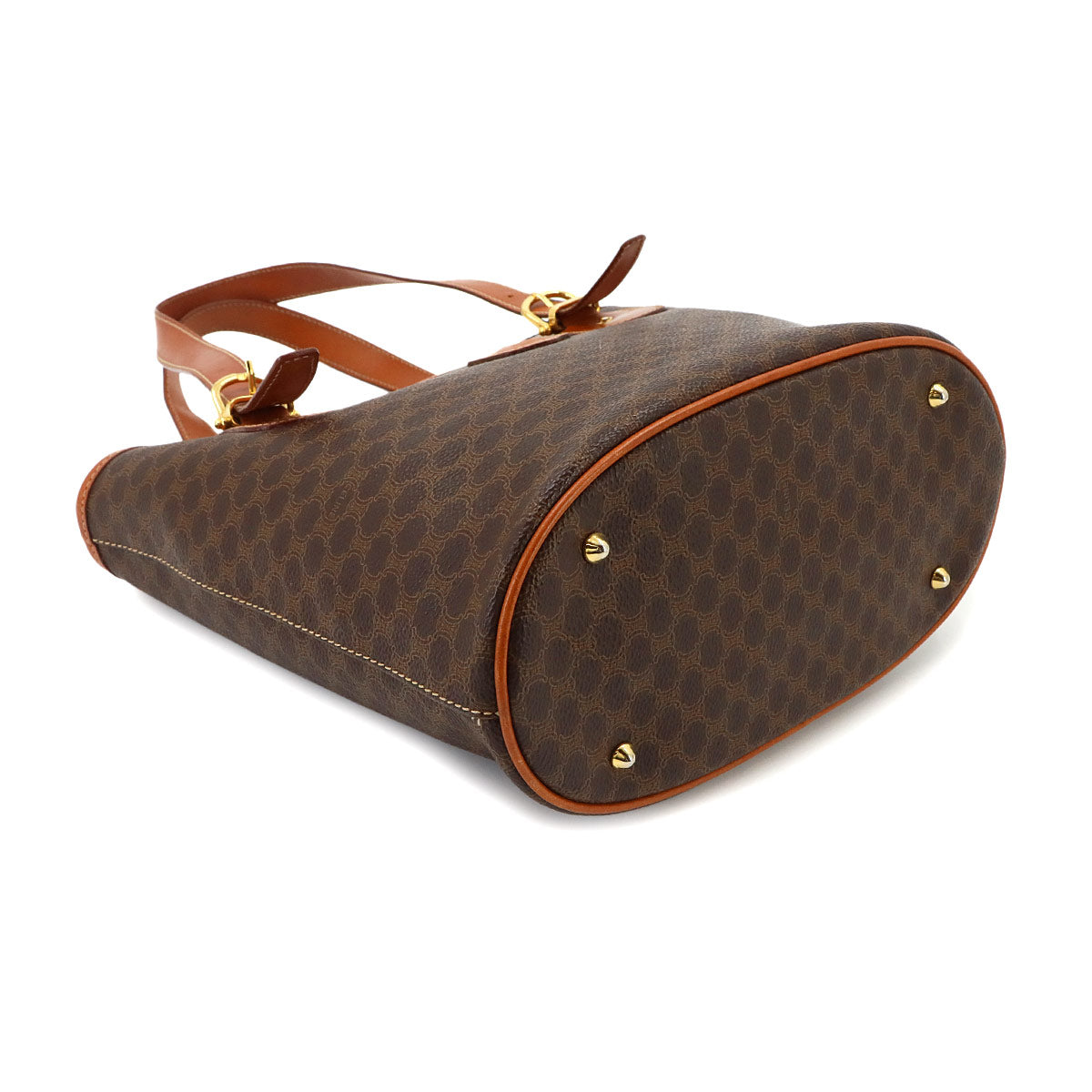Macadam Tote Bag Leather PVC Brown Vintage Purse