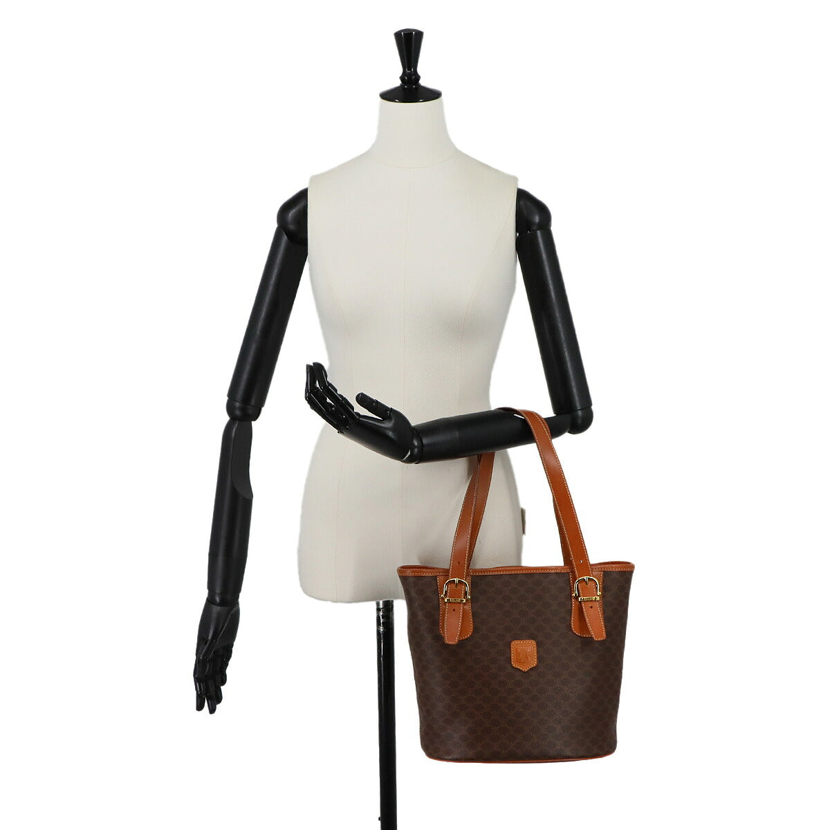 Macadam Tote Bag Leather PVC Brown Vintage Purse