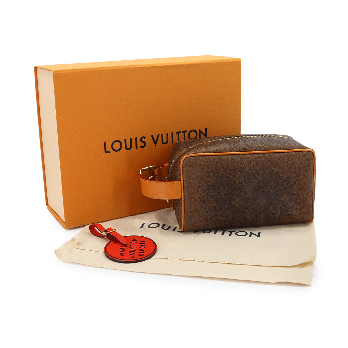 Monogram Dust Locker Dopp Kit Hand Bag Brown M11765