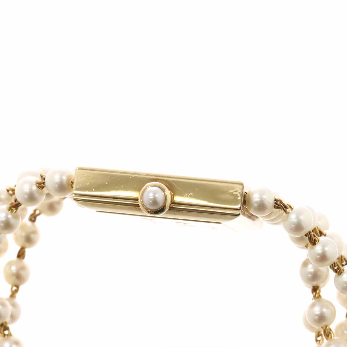 Mademoiselle Pearl Bracelet H0007 750 YG White Dial Ladies