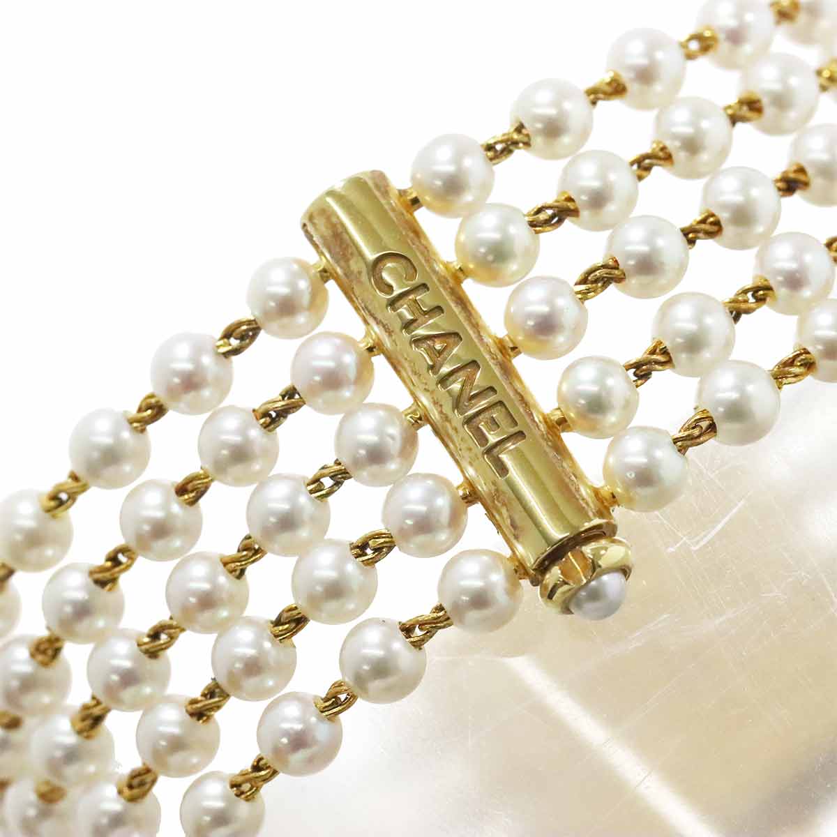 Mademoiselle Pearl Bracelet H0007 750 YG White Dial Ladies