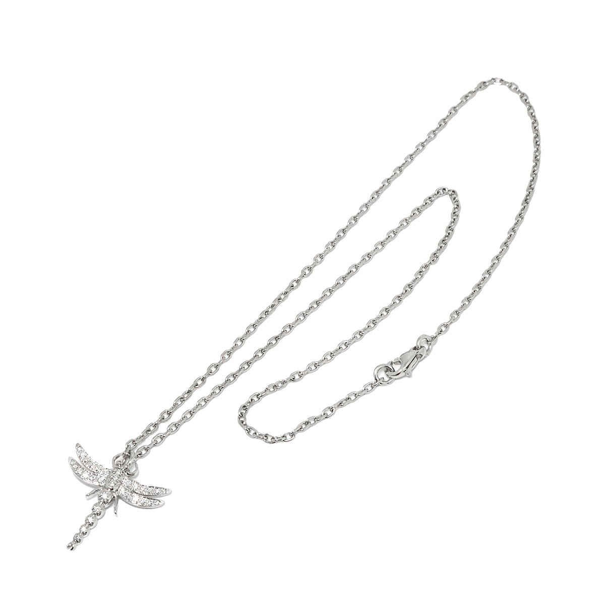 Dragonfly Diamond Necklace Platinum