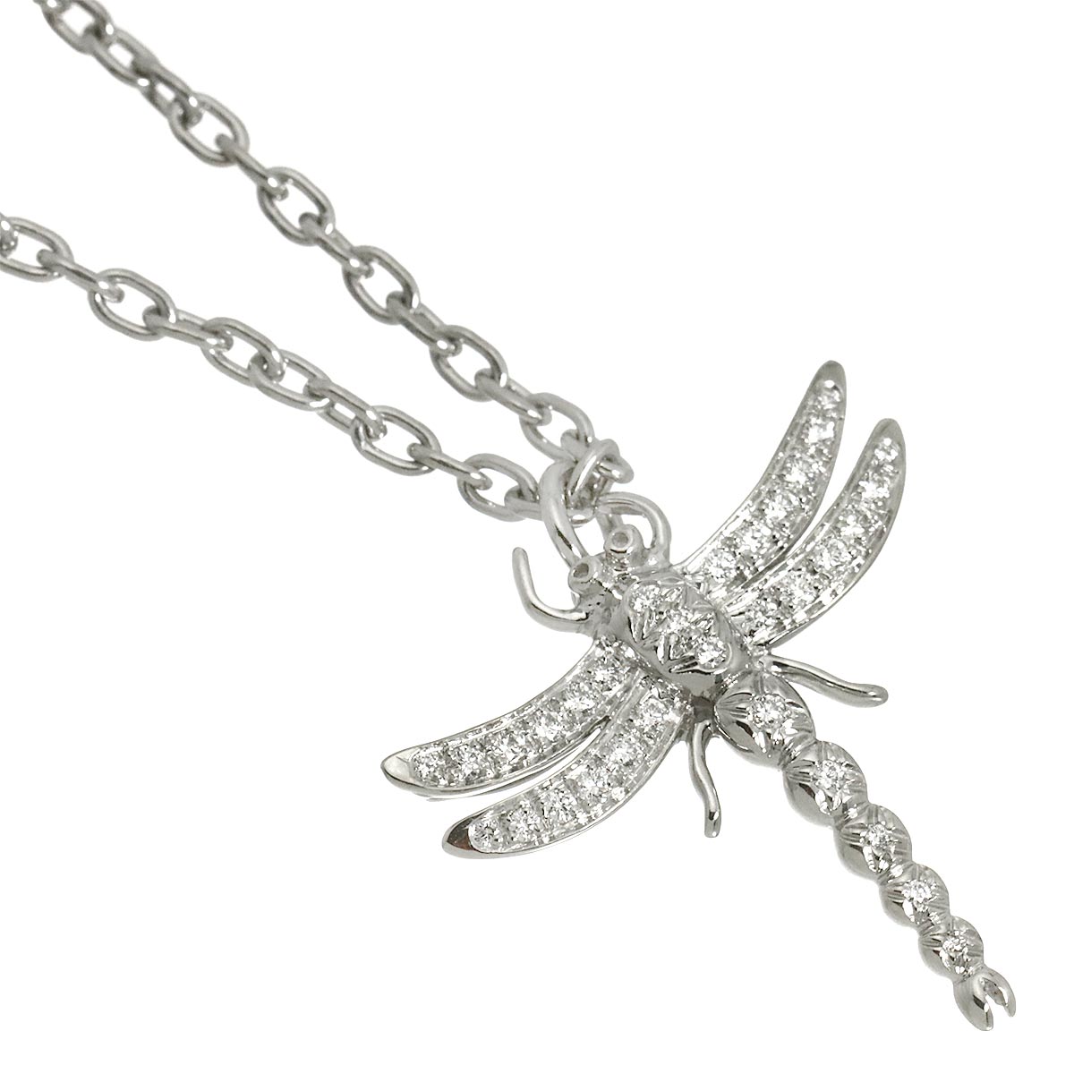 Dragonfly Diamond Necklace Platinum