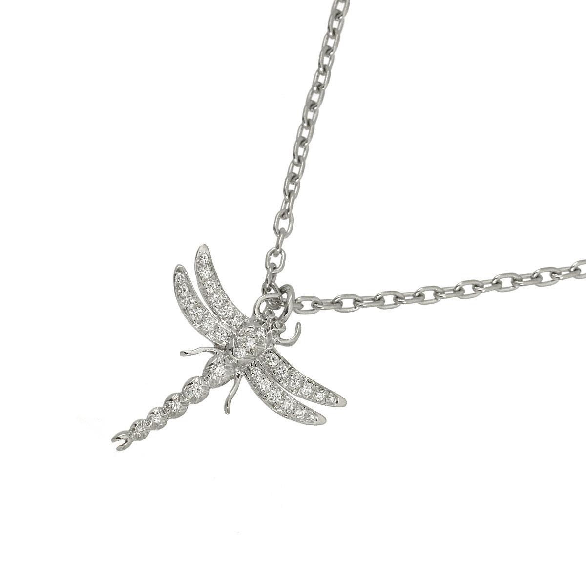 Dragonfly Diamond Necklace Platinum