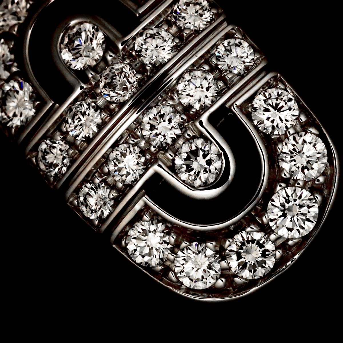 Parentesi Diamond Ring 18K White Gold 750 5.5-5.75(US)