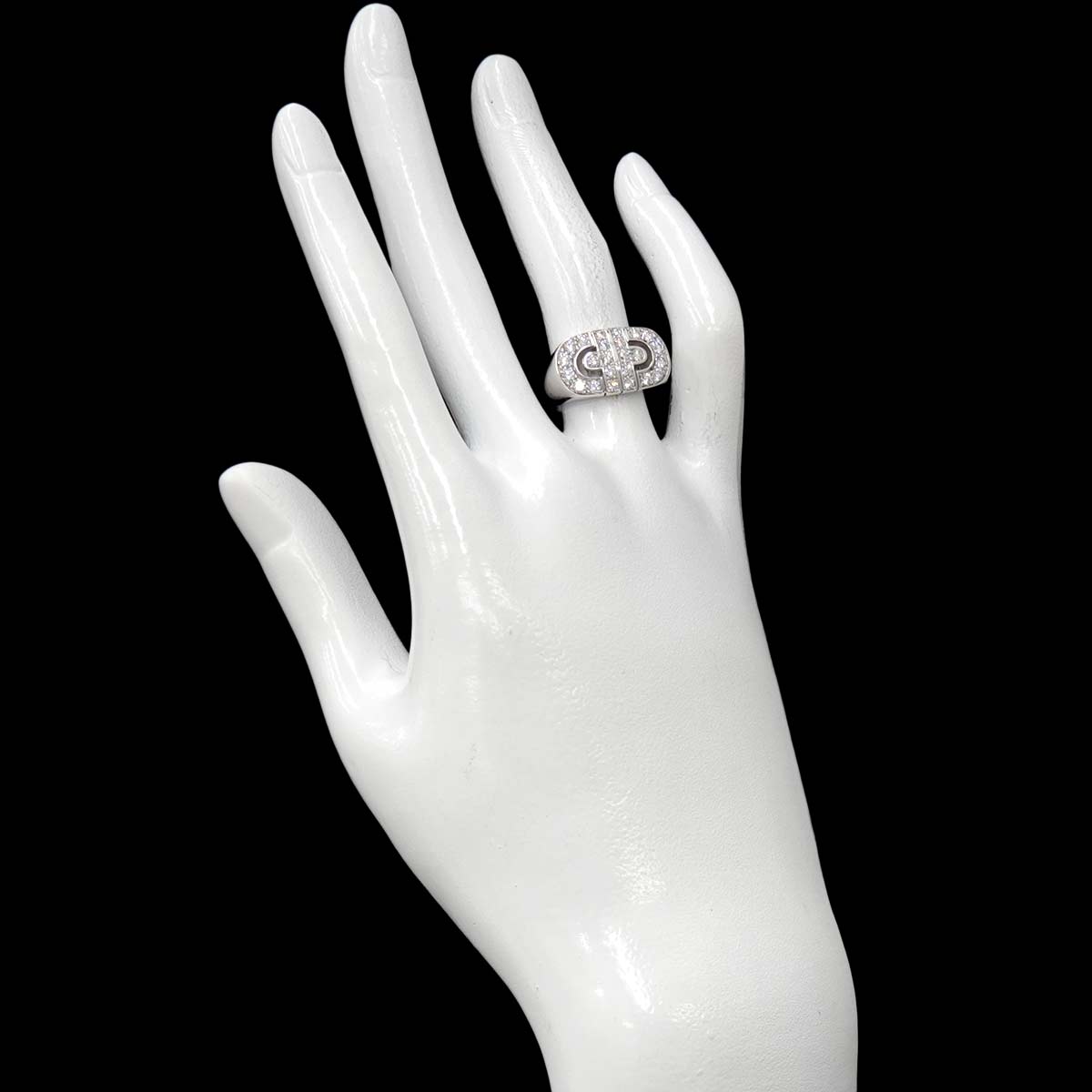 Parentesi Diamond Ring 18K White Gold 750 5.5-5.75(US)