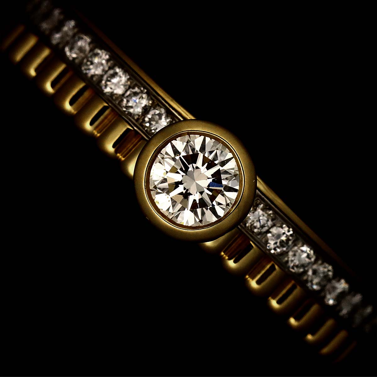 Quatre RADIANT Diamond Ring 18K WG YG 750 Size48 4.5(US)