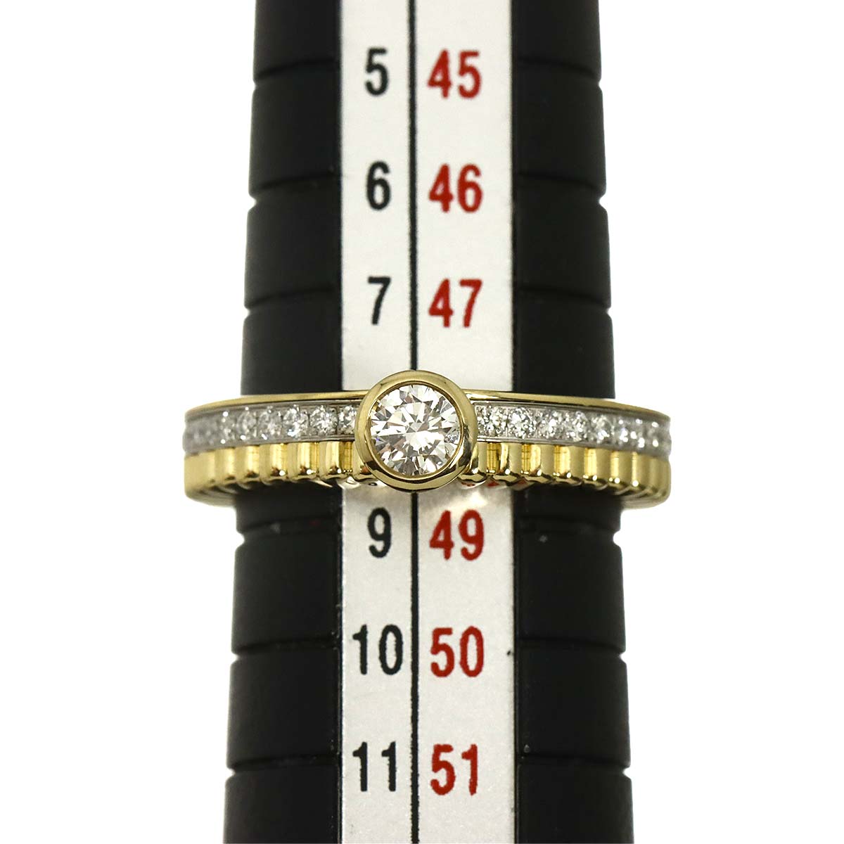 Quatre RADIANT Diamond Ring 18K WG YG 750 Size48 4.5(US)