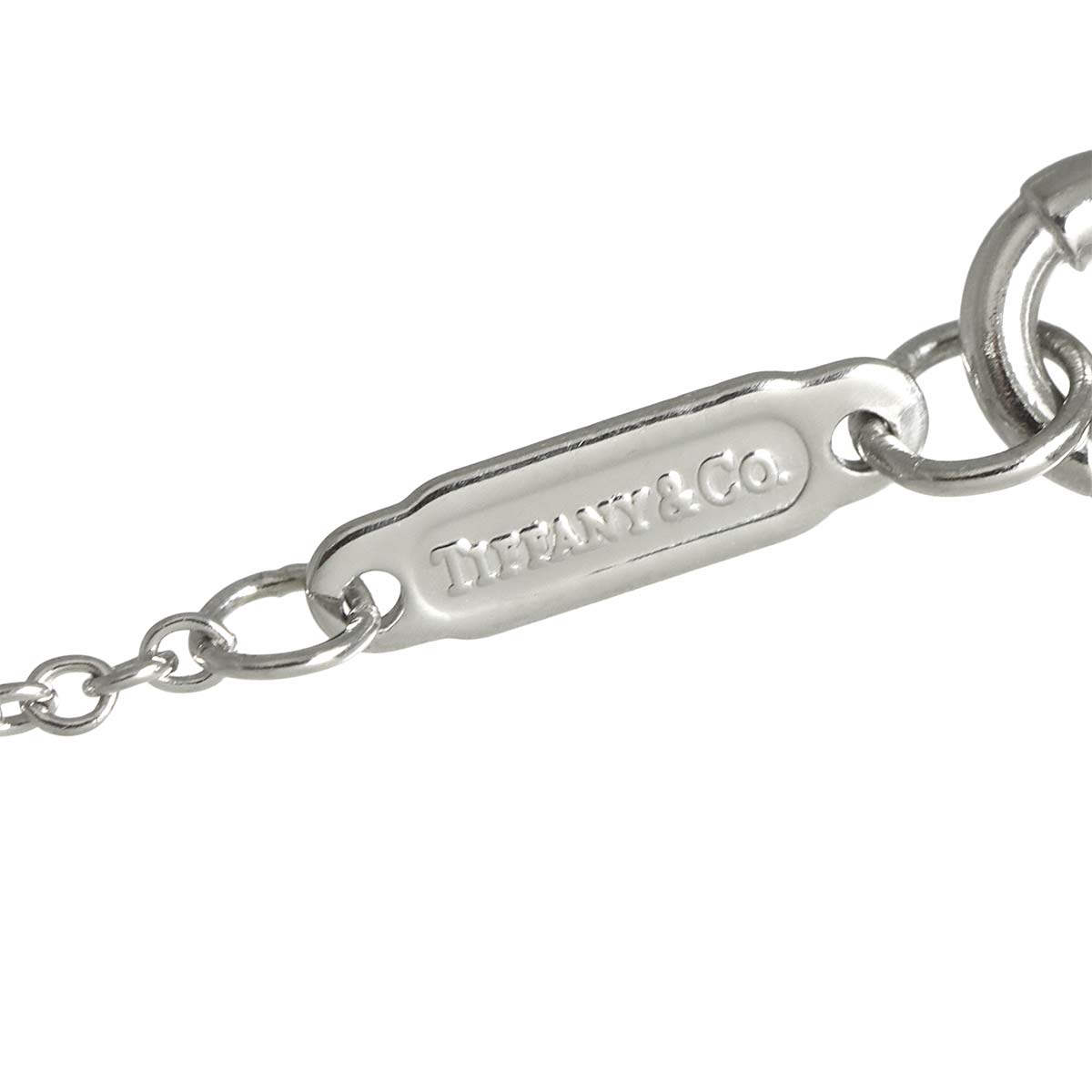 Oval Key Diamond Necklace Platinum