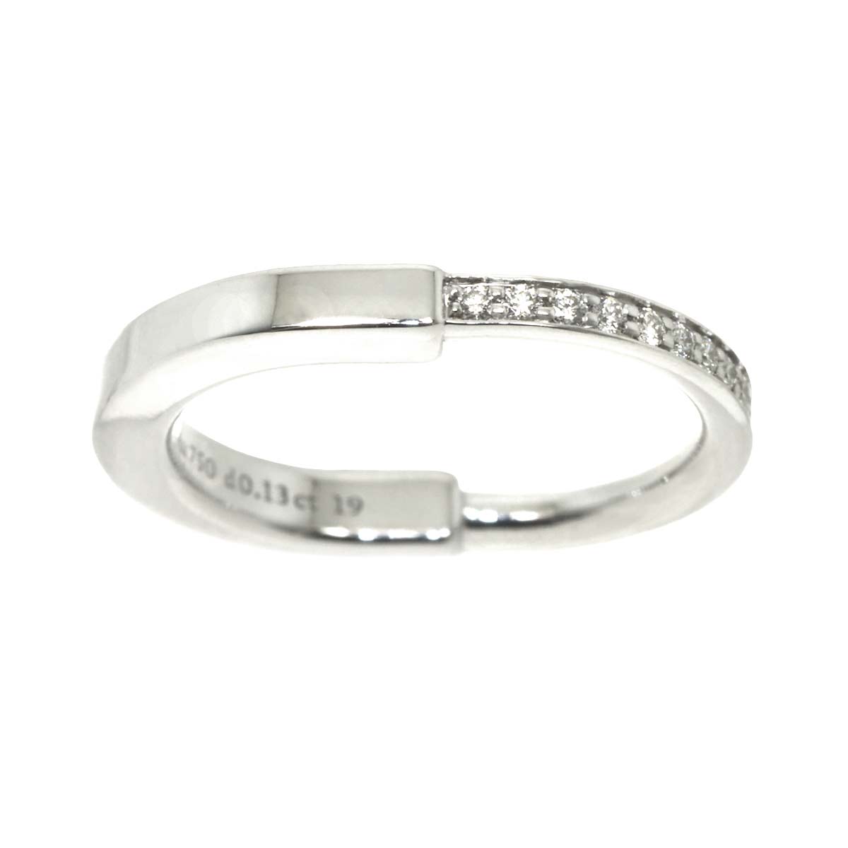 Lock Diamond 0.13ct Ring 18K WG 750 Size5.25(US)