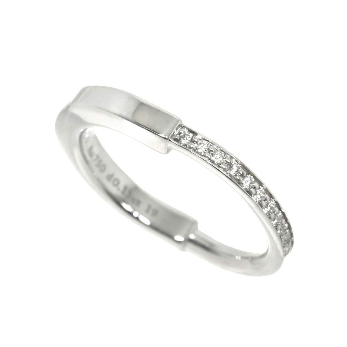 Lock Diamond 0.13ct Ring 18K WG 750 Size5.25(US)