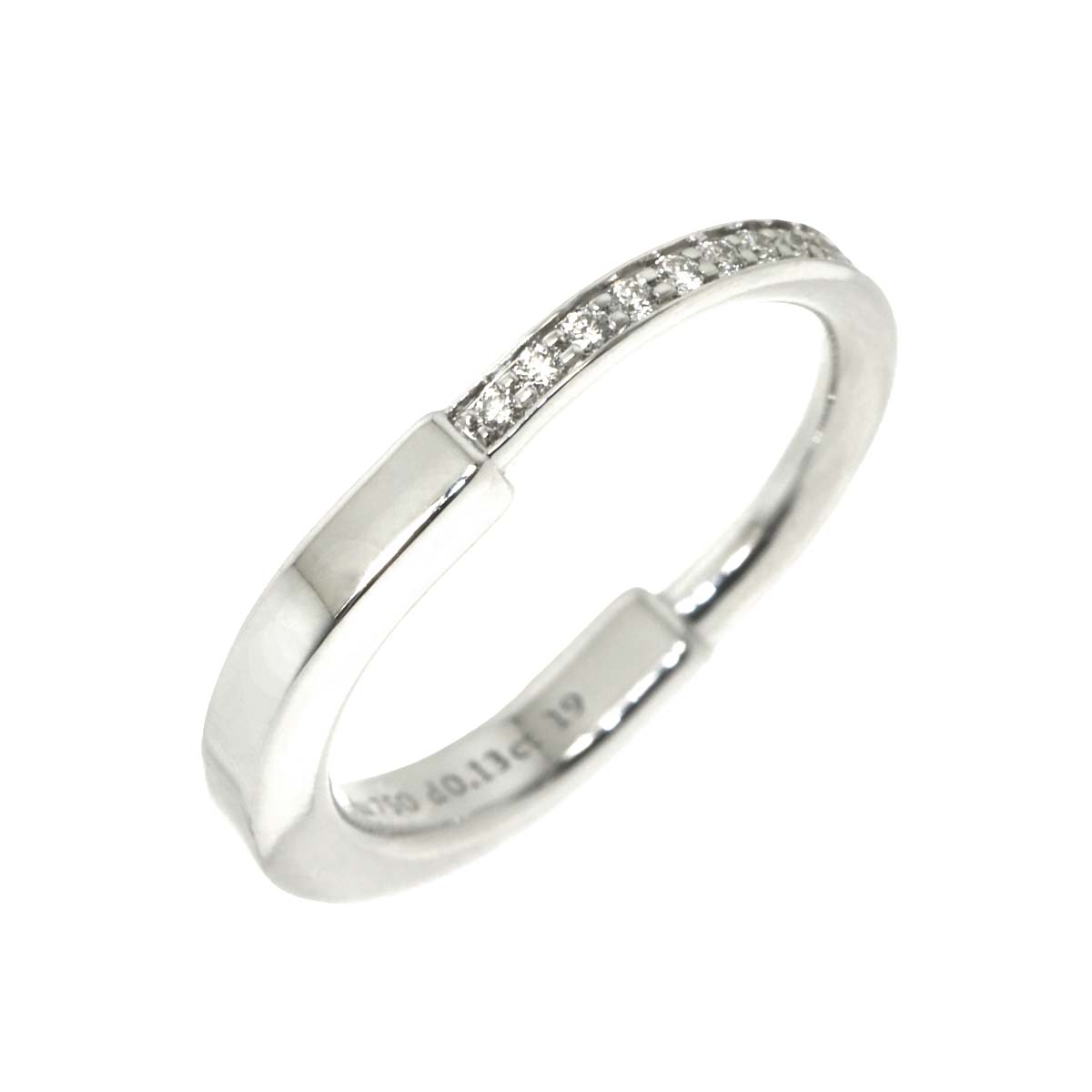 Lock Diamond 0.13ct Ring 18K WG 750 Size5.25(US)