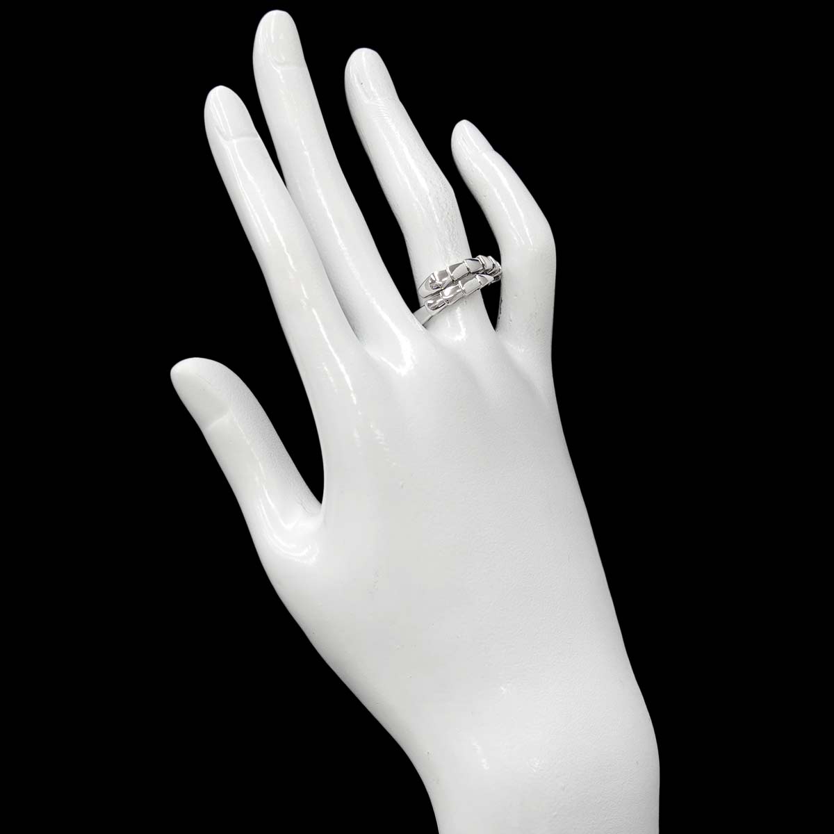 Serpenti Viper Ring 18K White Gold 750 size2XL 8.75(US)