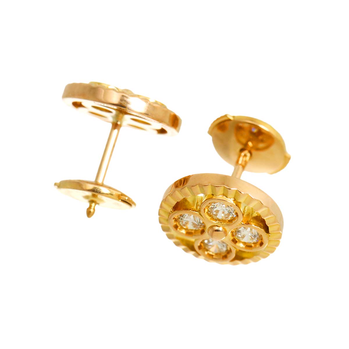 Blossom Diamond Earring Pierced 18K PG 750