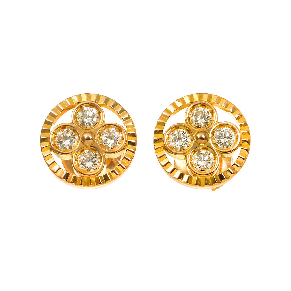 Blossom Diamond Earring Pierced 18K PG 750