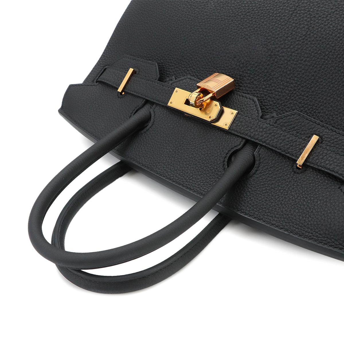 Birkin 30 Togo Leather Black Hand Bag Purse