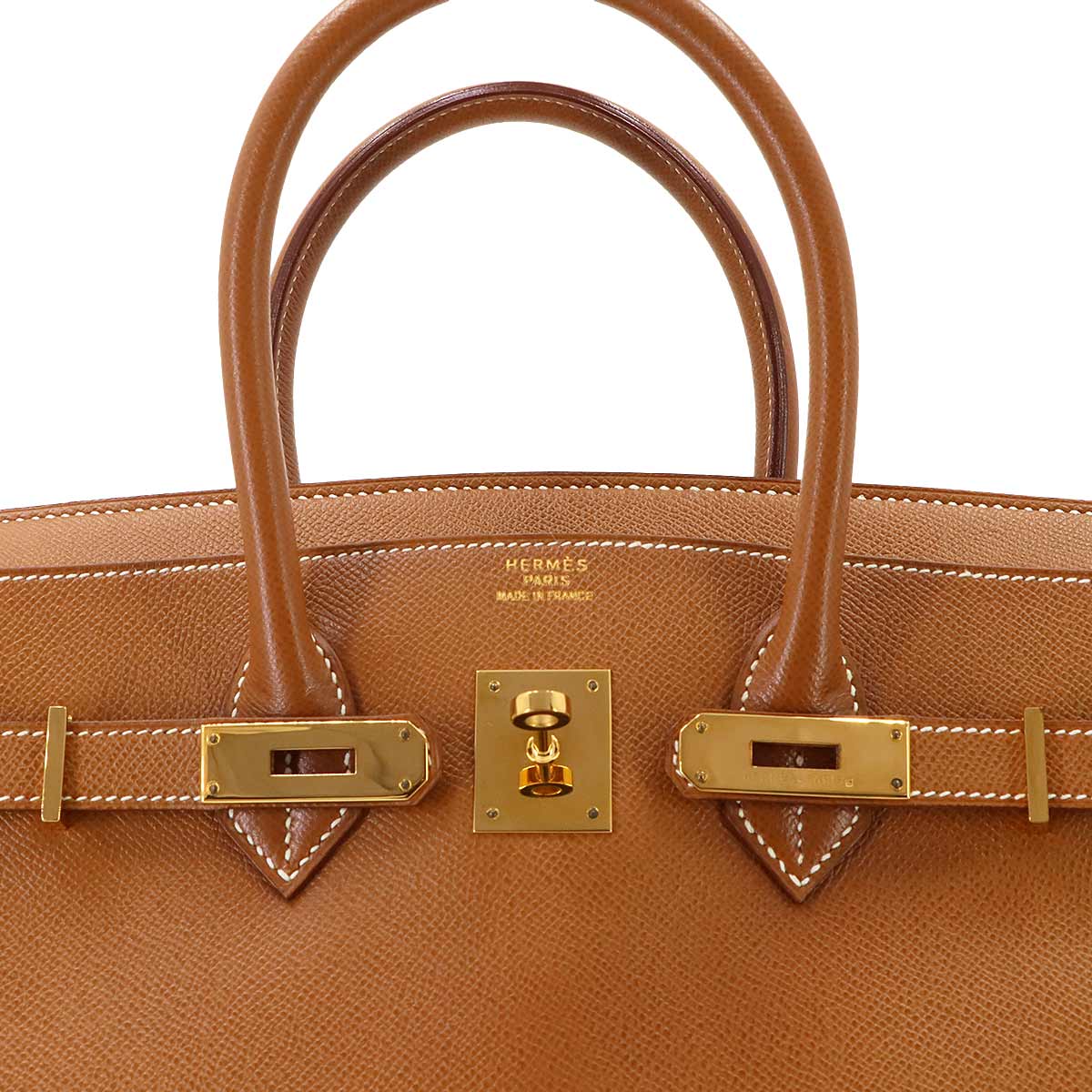 Birkin 35 Couchevel Epsom Gold Brown Hand Bag Vintage Purse