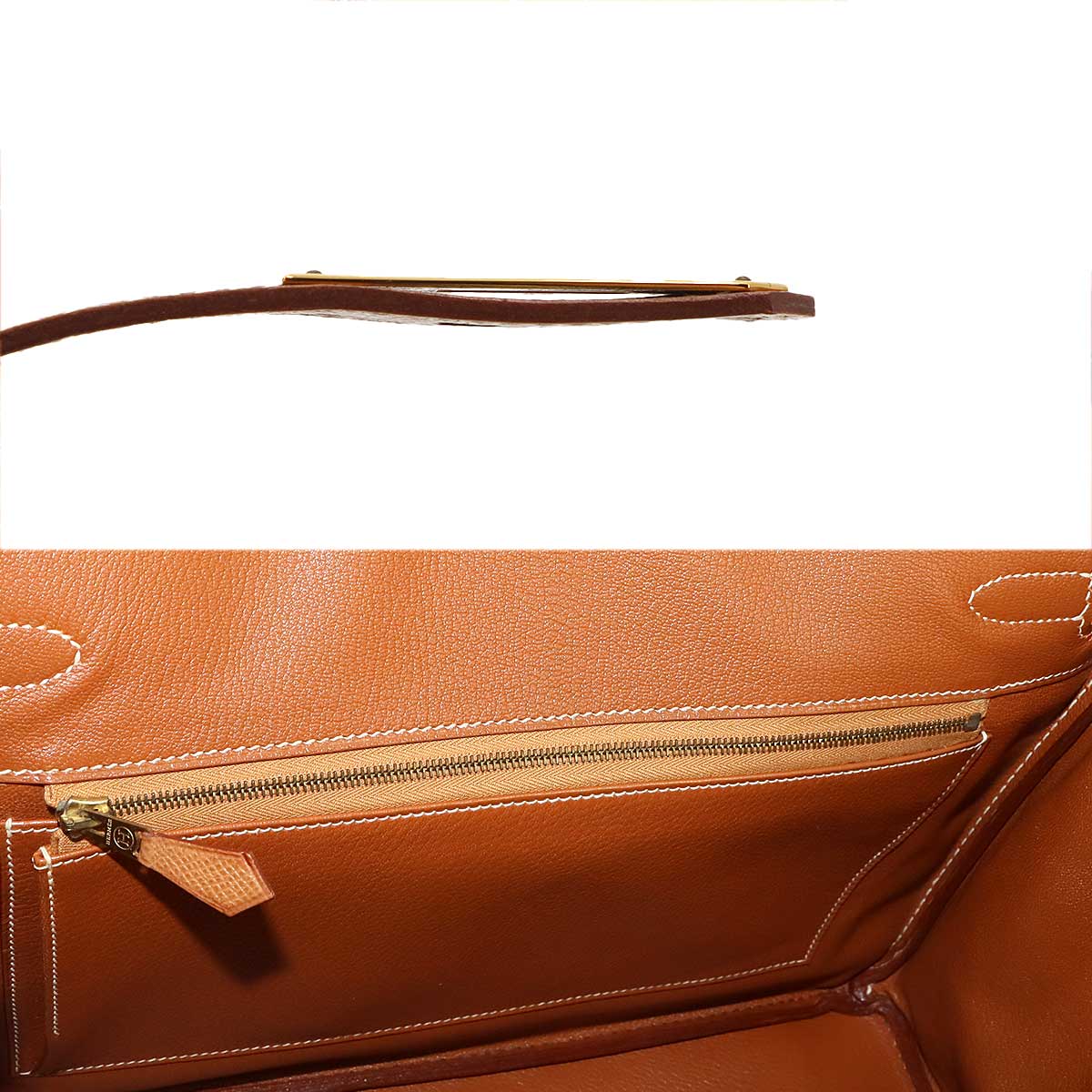 Birkin 35 Couchevel Epsom Gold Brown Hand Bag Vintage Purse