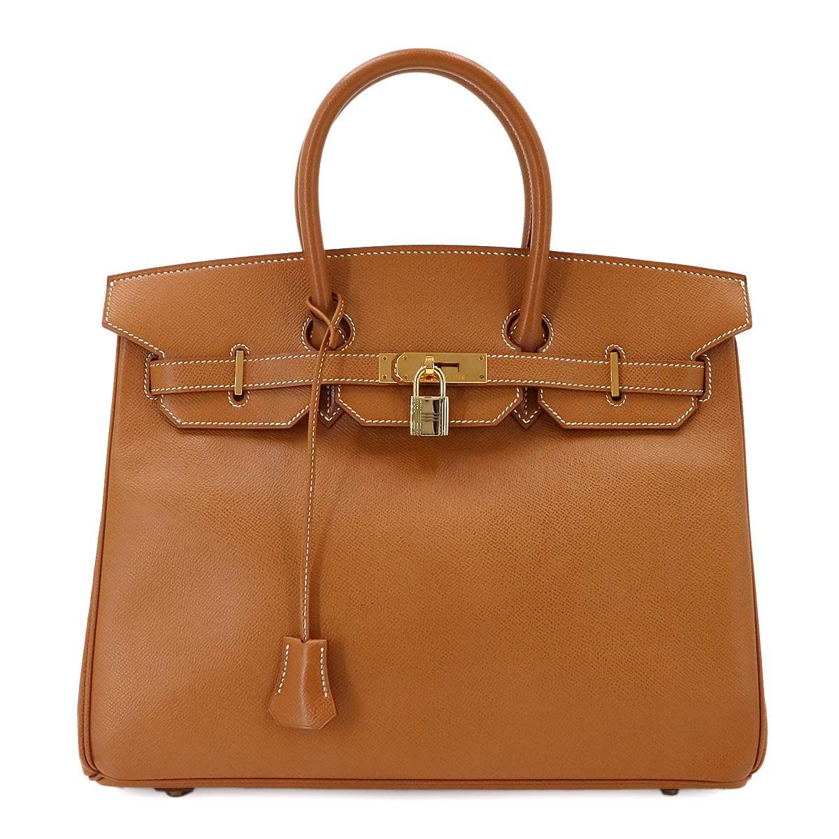 Birkin 35 Couchevel Epsom Gold Brown Hand Bag Vintage Purse