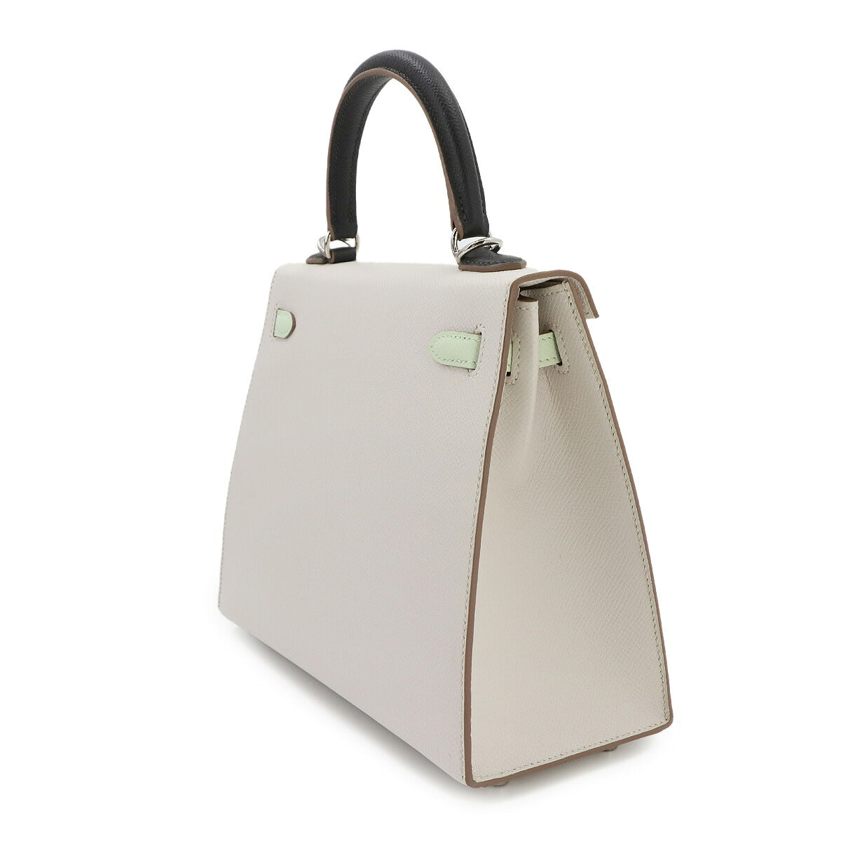 Kelly 25 2way Hand Shoulder Bag Veau Epsom Gris Perle Vert Fizz