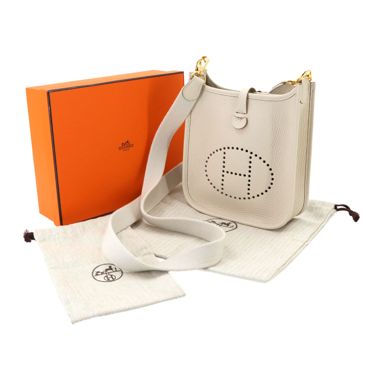 Evelyne Amazone TPM Shoulder Bag Taurillon Clemence Craie