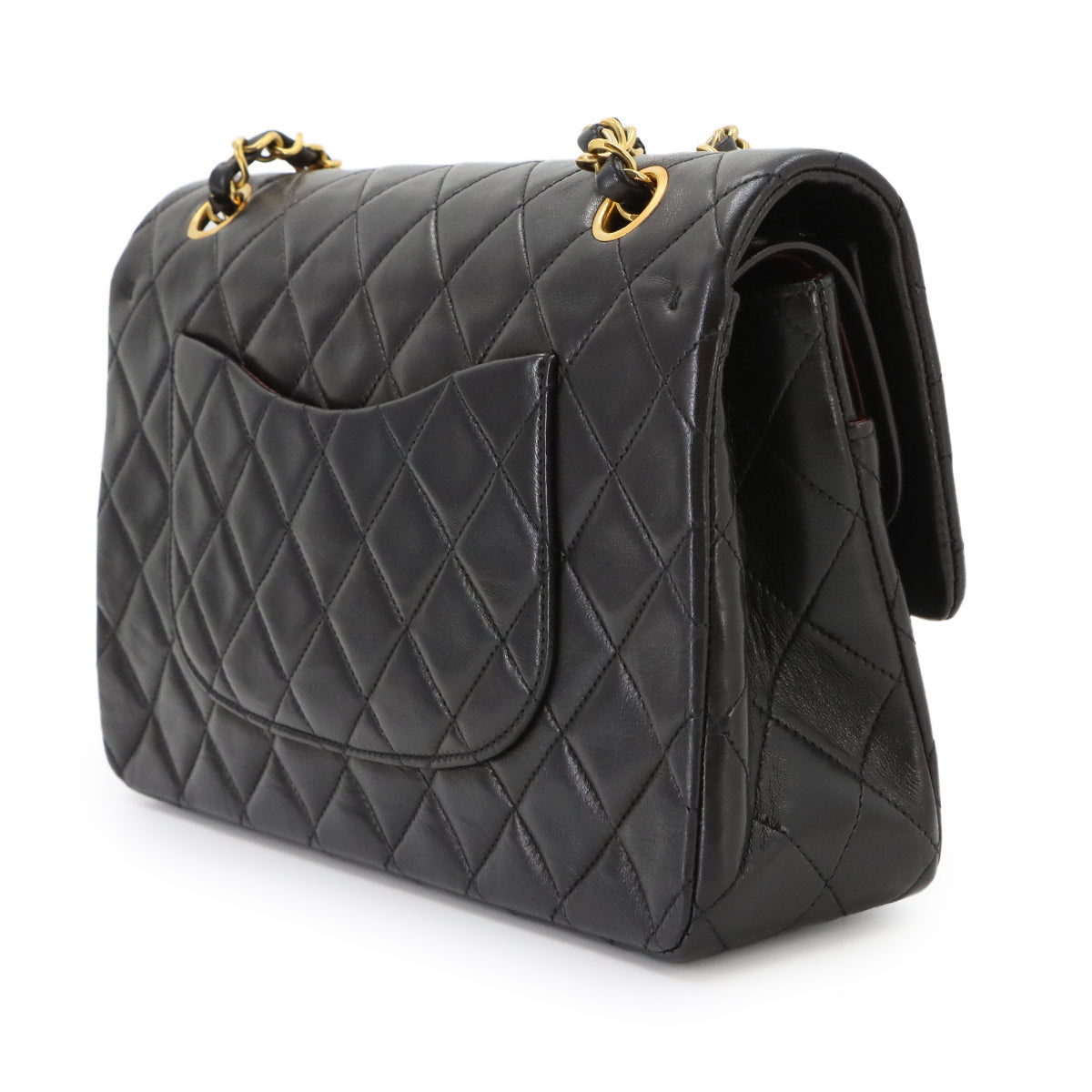 Matelasse 25 Chain Shoulder Bag Leather Black A01112