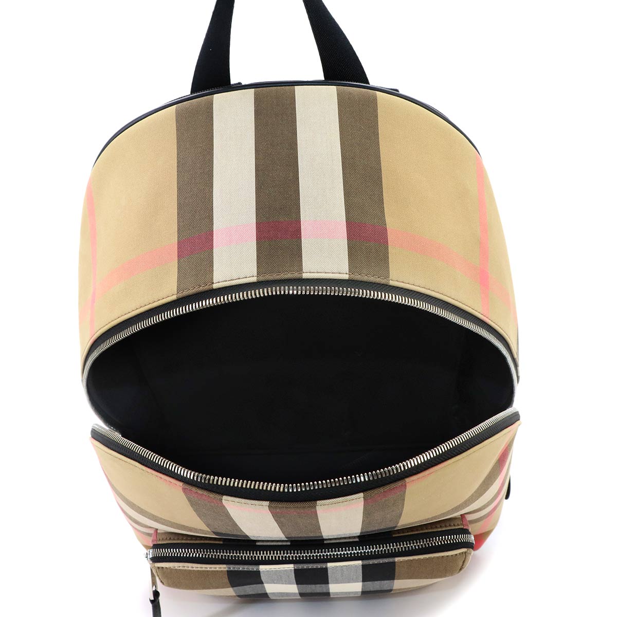 JEFF Check Backpack Canvas Leather Brown 8084550
