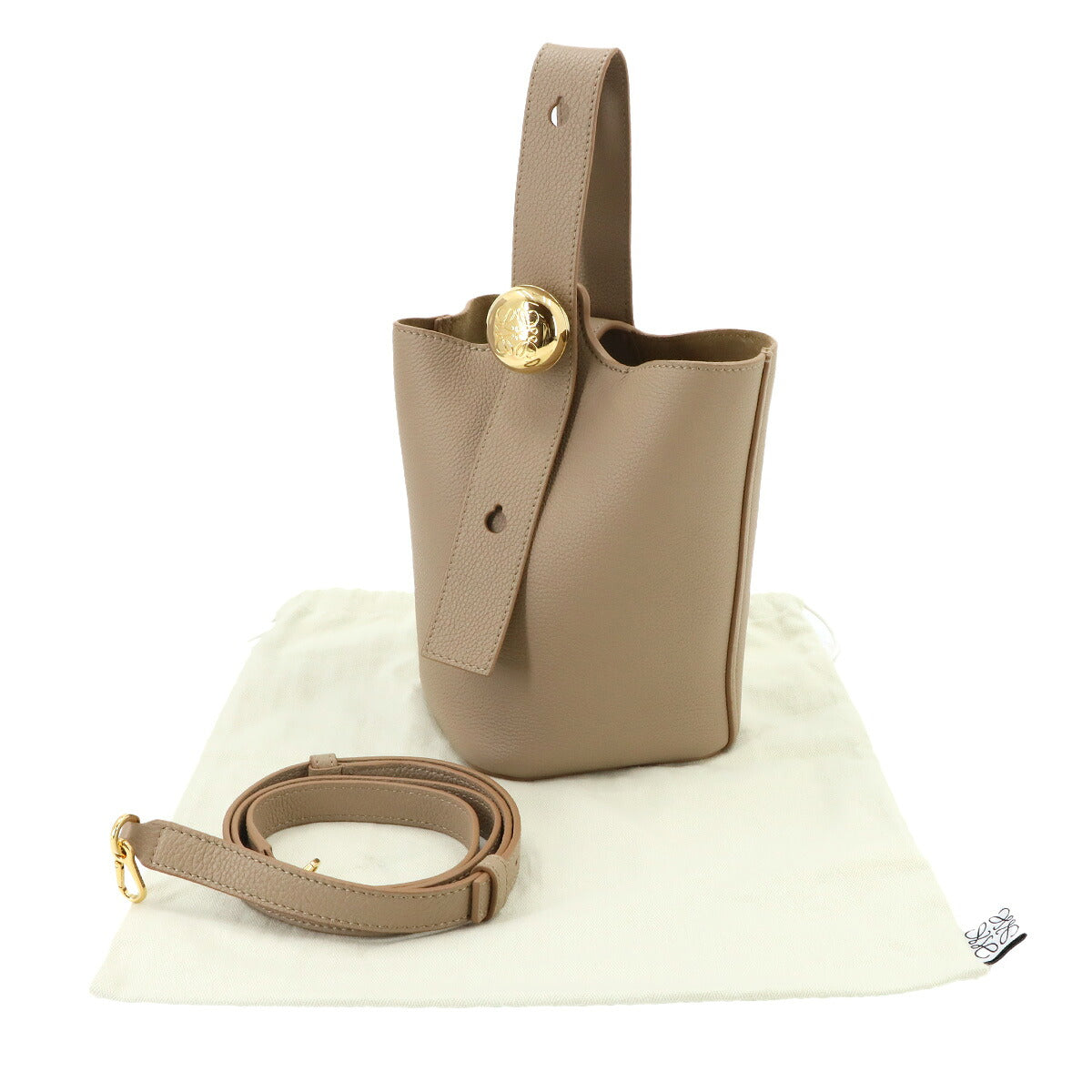 Pebble Bucket Bag Mini Hand Shoulder Bag Leather Sand