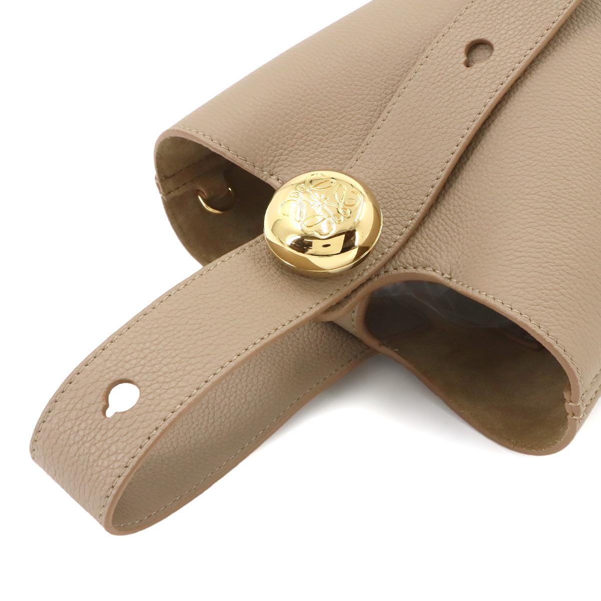Pebble Bucket Bag Mini Hand Shoulder Bag Leather Sand
