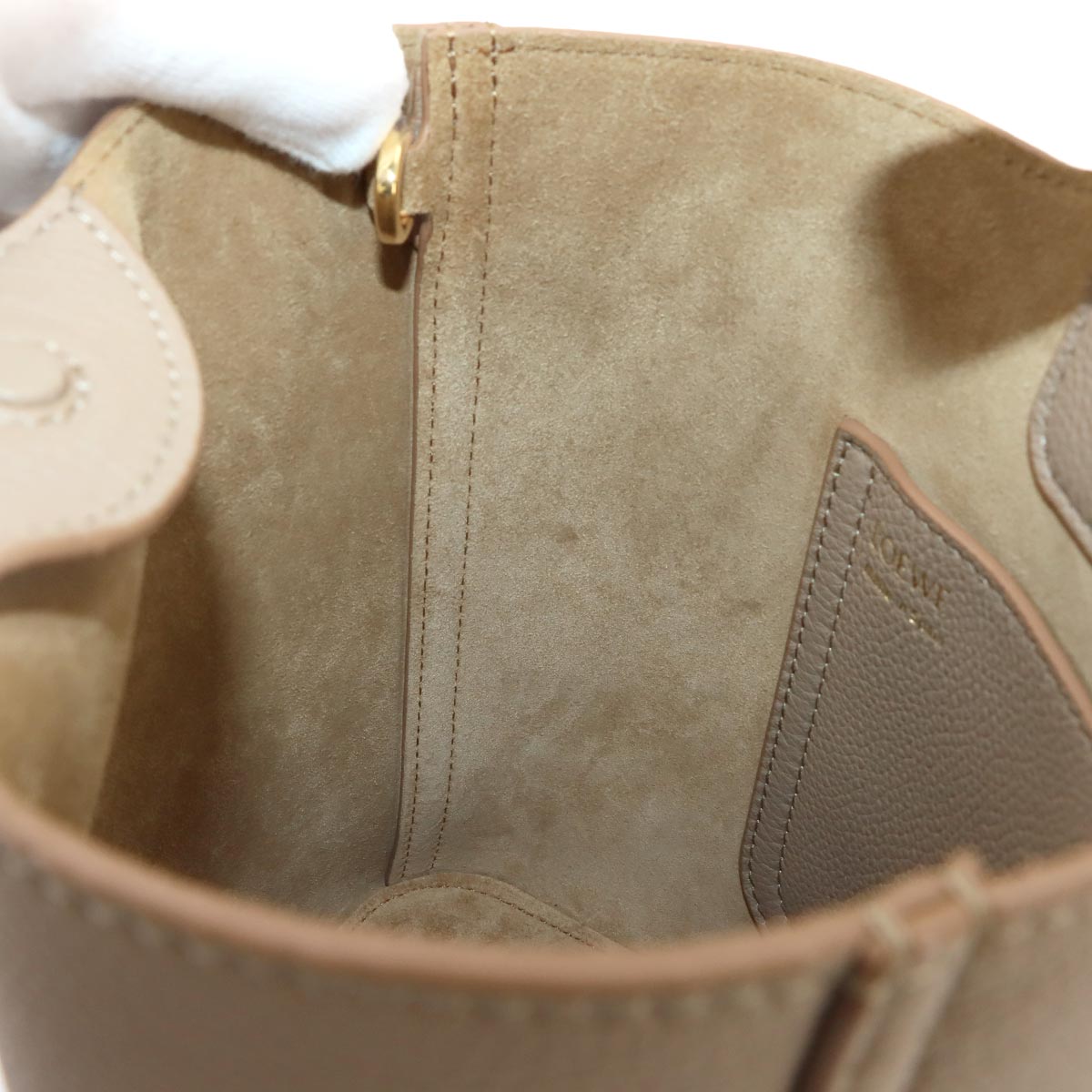 Pebble Bucket Bag Mini Hand Shoulder Bag Leather Sand