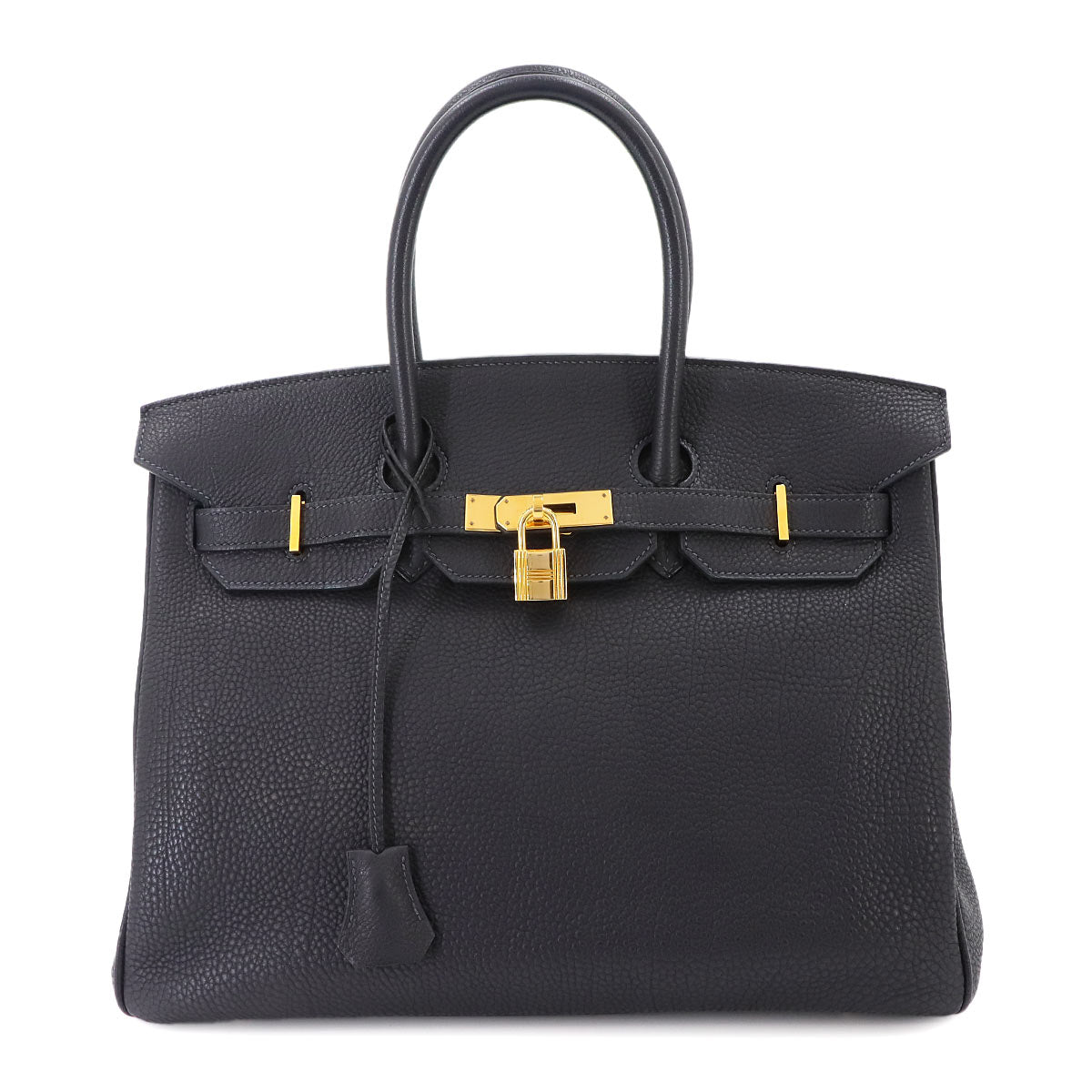 Birkin 35 Togo Blue Indigo Hand Bag Purse