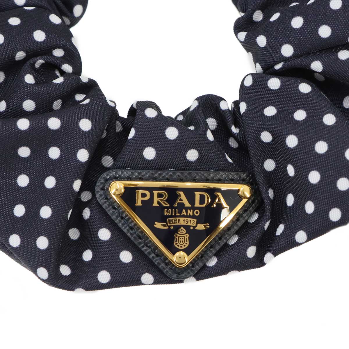 Triangle Logo Scrunchie Re-Nylon Navy 1IF015 Hair Accessory