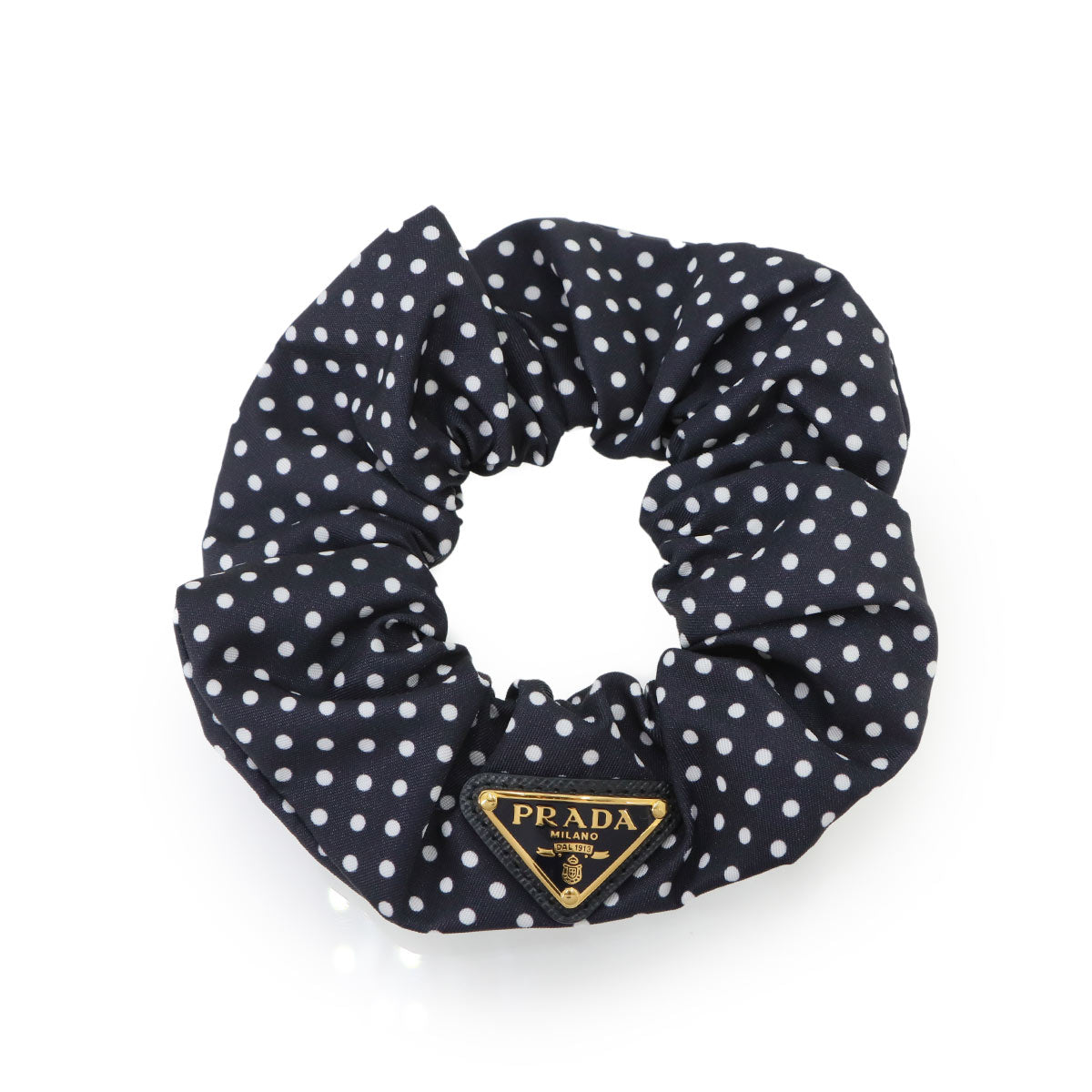 Triangle Logo Scrunchie Re-Nylon Navy 1IF015 Hair Accessory