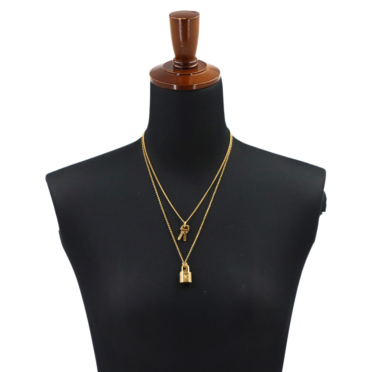 LV Padlock Necklace Gold Rhinestone M01593 Accessory