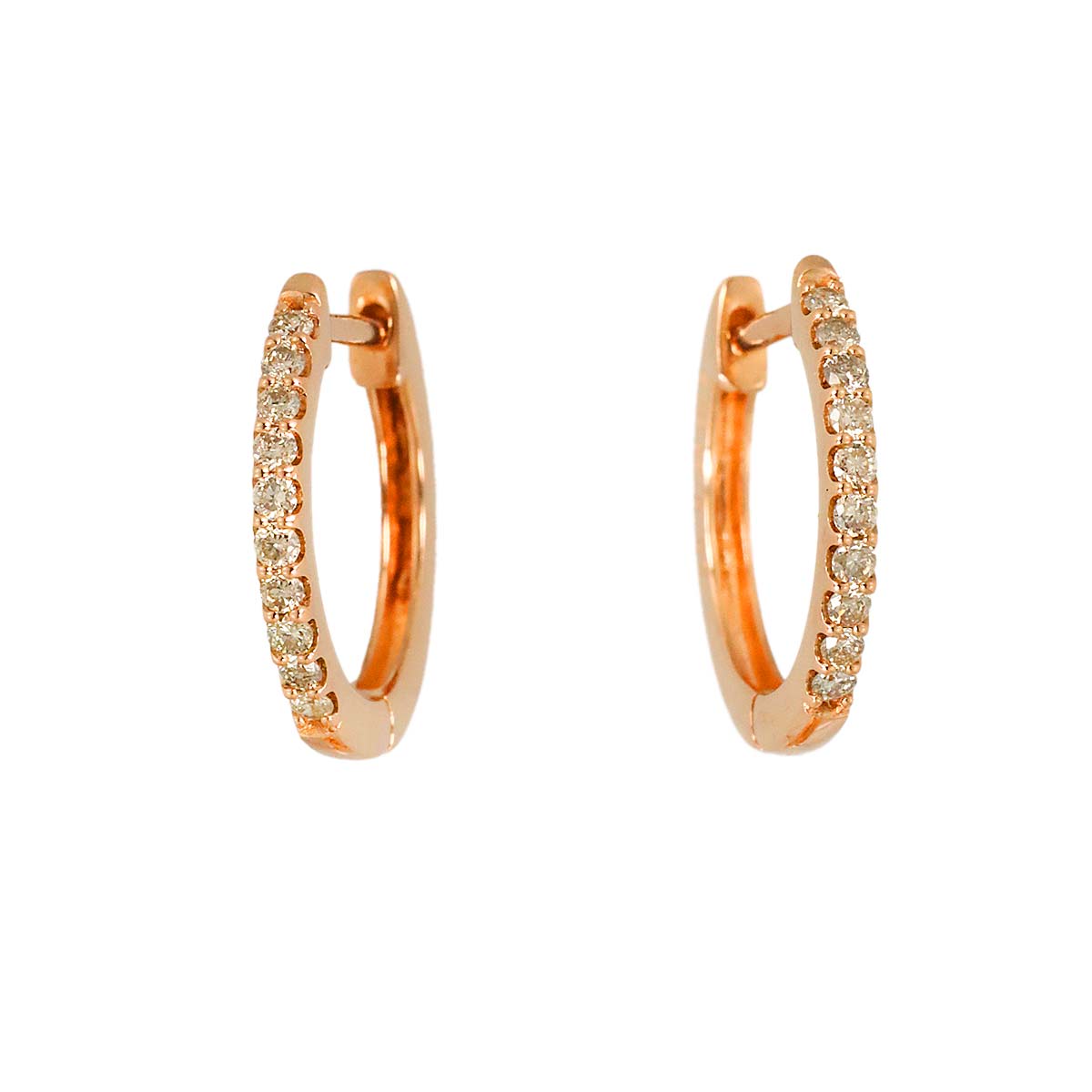 Diamond 0.07ct/0.07ct Earrings Pierced 18K PG Pink Gold 750