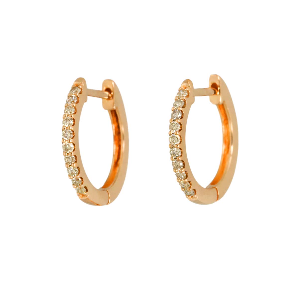 Diamond 0.07ct/0.07ct Earrings Pierced 18K PG Pink Gold 750