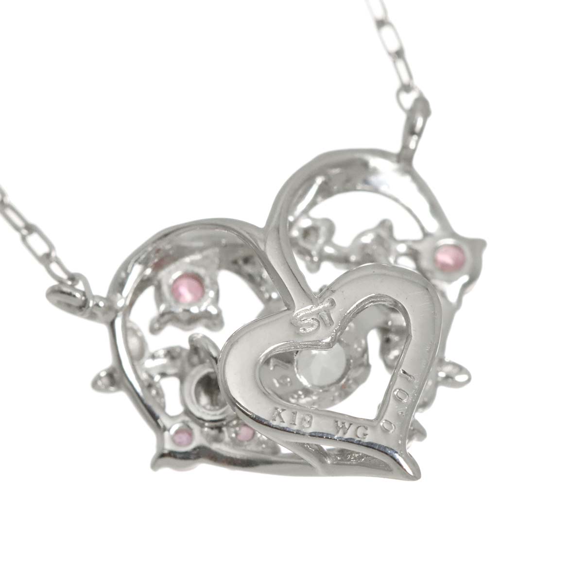 Diamond Sapphire Necklace 18K WG 750