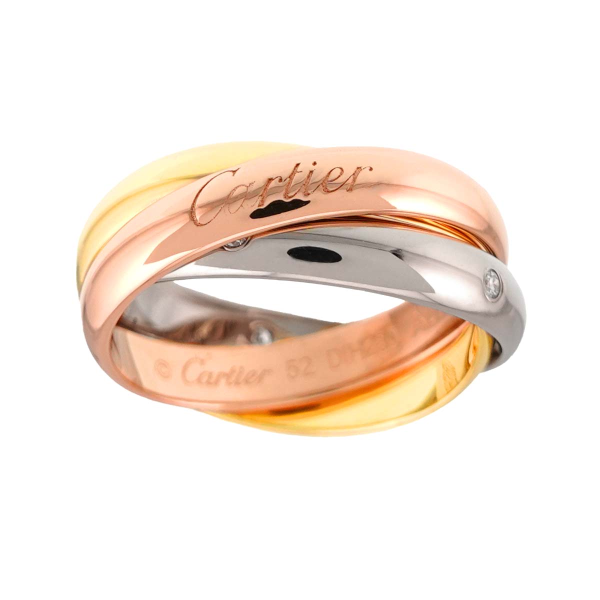 Trinity Diamond 5P Ring 18K YG WG PG 750 Size52 6(US)