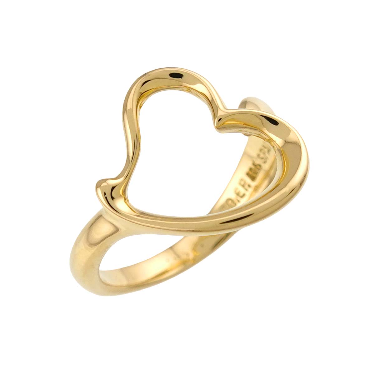 Open Heart Ring 18K YG 750 Size6(US)