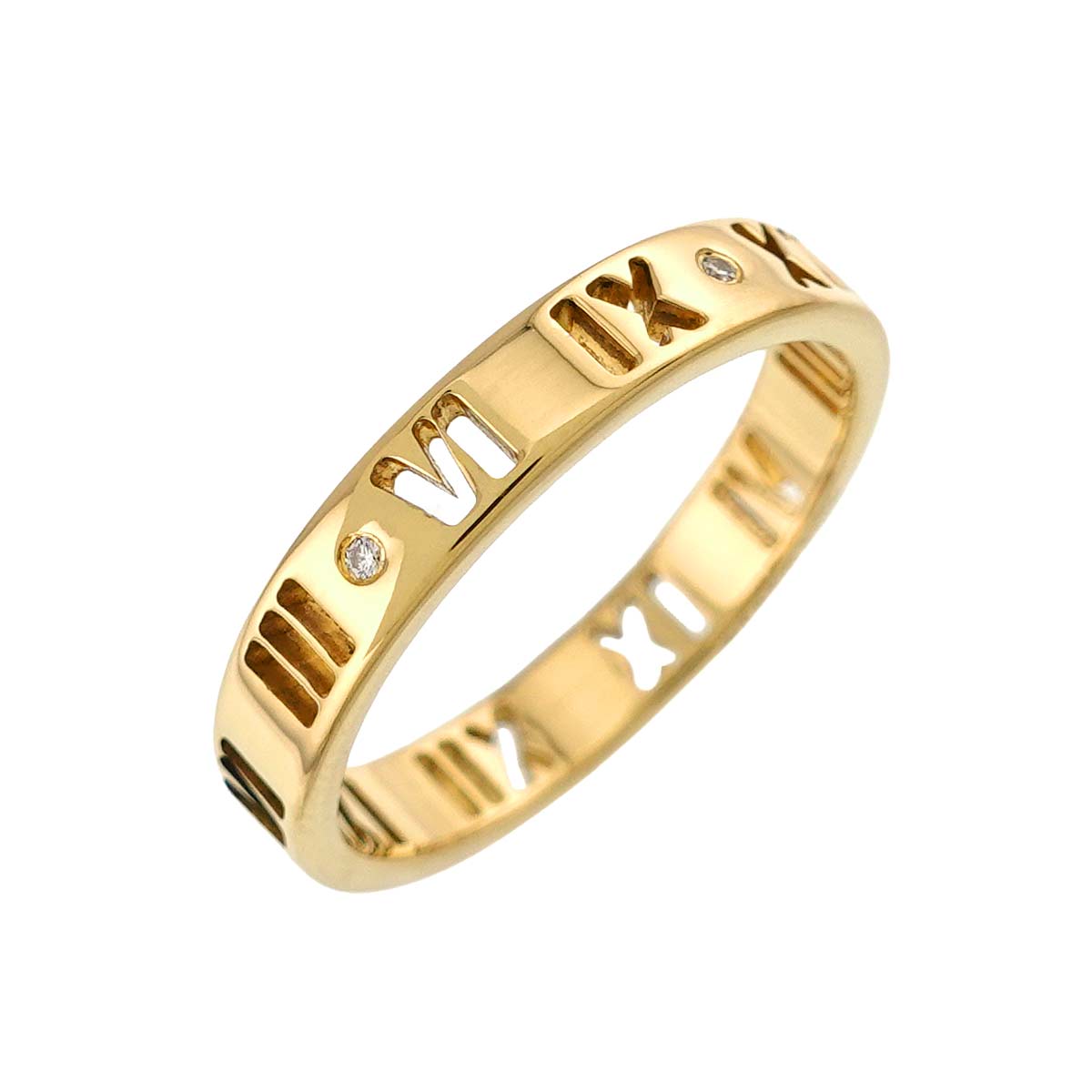 Atlas Diamond Ring 18K Yellow Gold 750 Size6(US)