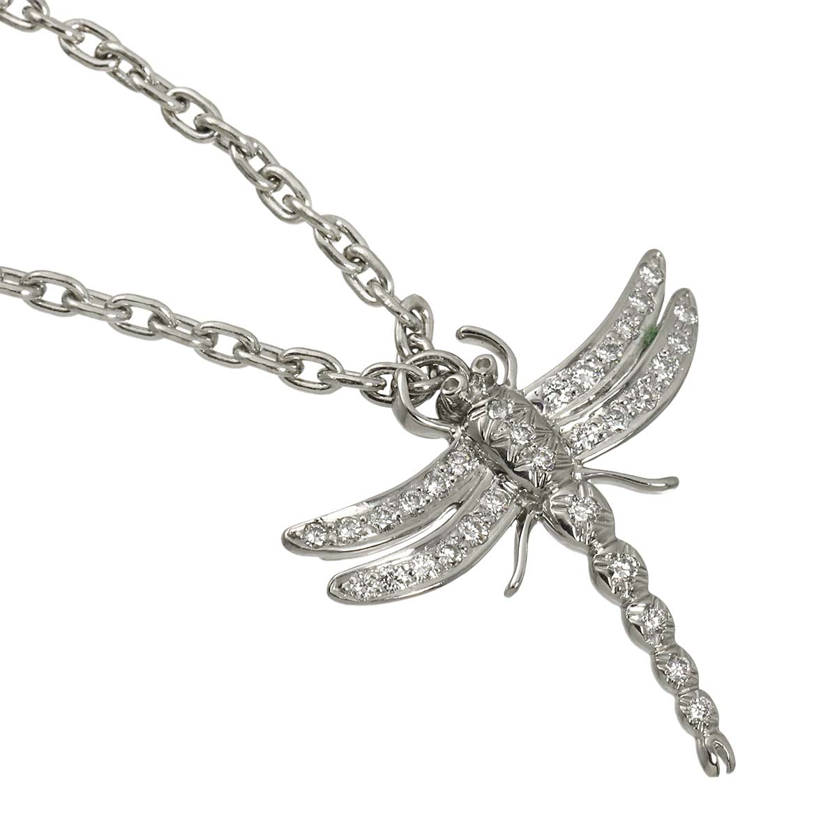 Dragonfly Diamond Necklace Platinum
